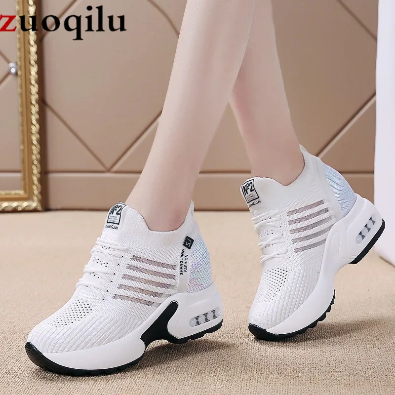 

mesh white platform shoes wedge heels women shoes lightweight breathable shoes sneakers platform women casual shoes 2019