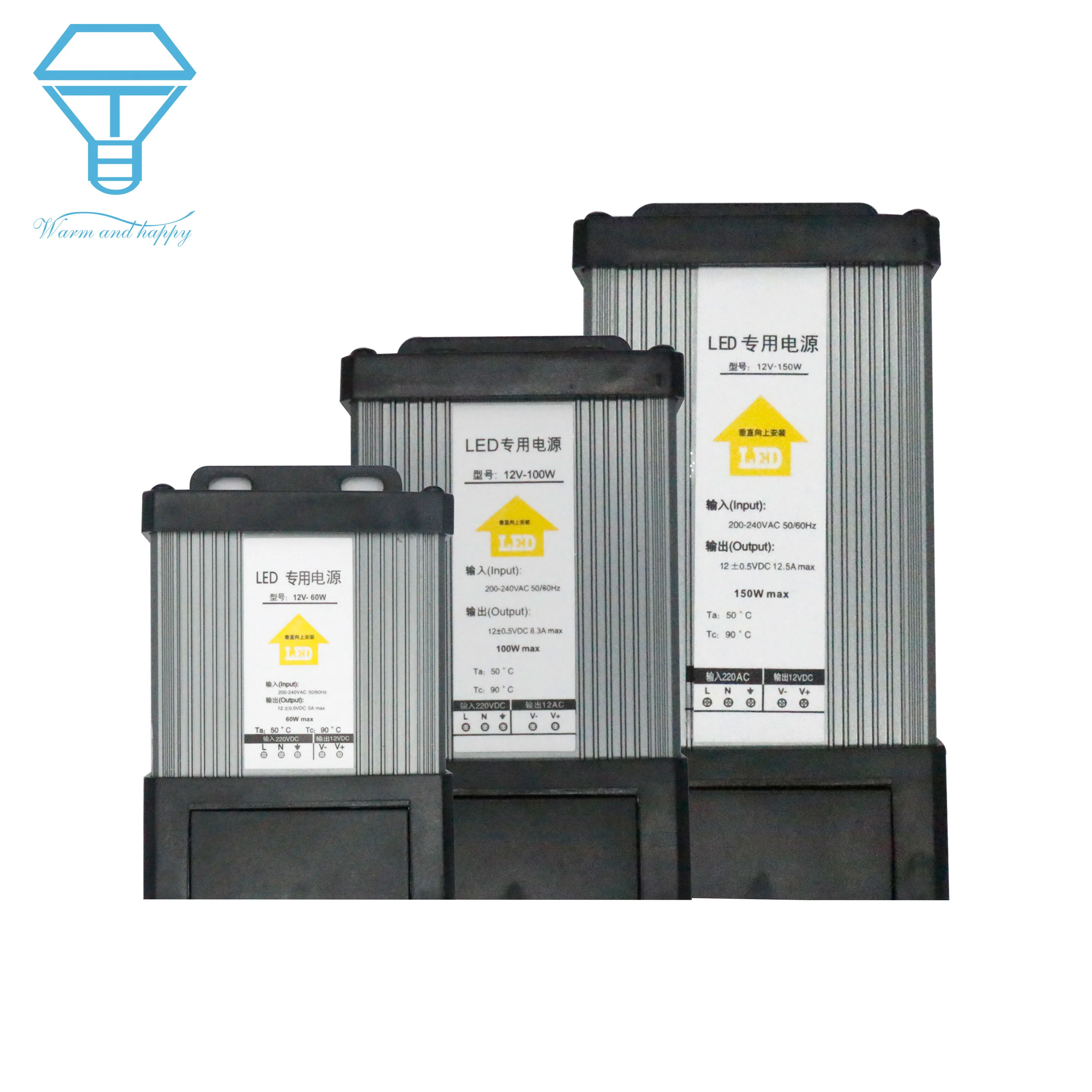 DC12V transformer60W/100 Вт/150 Вт/200 Вт Водонепроницаемый Импульсный источник питания