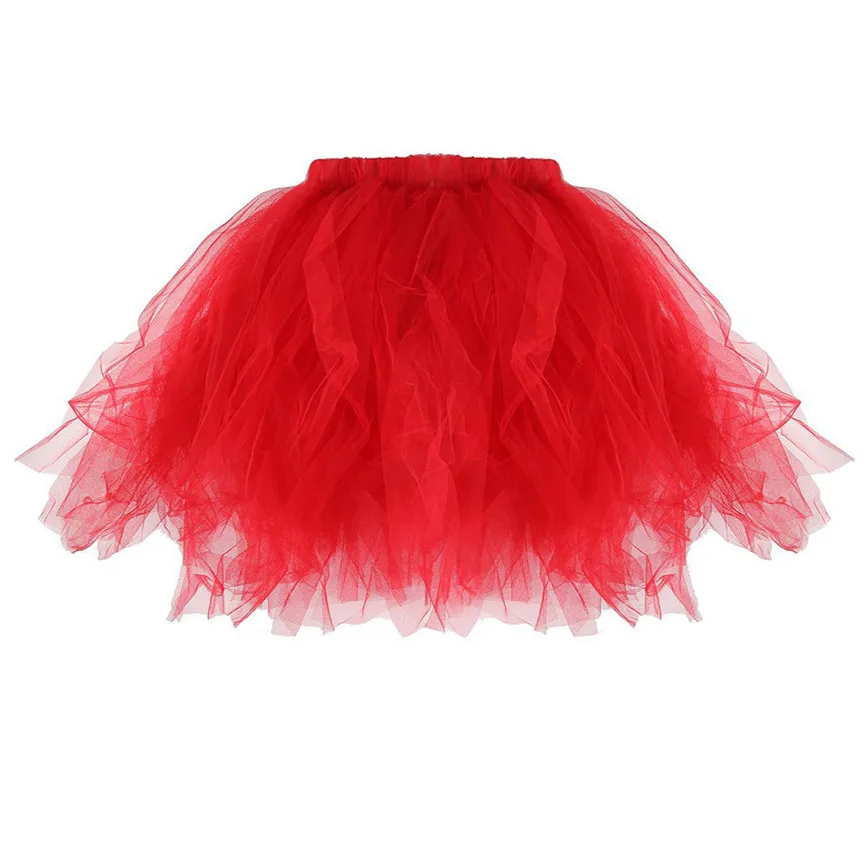 Skirts Womens High Quality Pleated Gauze Short Skirt Adult Tutu Dancing lack White Red Blue Purple Yellow Hot Pink Colors | Женская