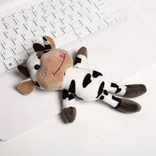 Poupée en peluche de vache douce et mignonne, pendentif en peluche pour fille, porte clés de sac d'école, cadeau de dessin animé, pour enfants