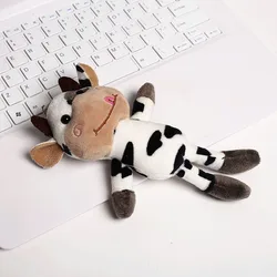 Macio bonito bonito da vaca boneca de brinquedo de pelúcia pingente de boneca na moda menina dos desenhos animados presente chaveiro saco de escola pingente de pelúcia das crianças boneca
