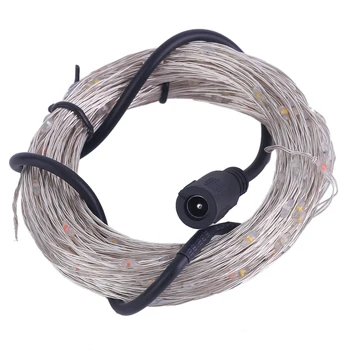 

10M/33FT 100LED Silver Wire String Fairy Light DC 12V For Christmas Wedding Party LED Lights Room Decoration hot