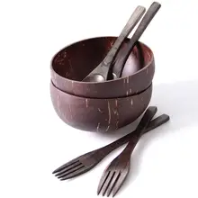 Премиум чашка в виде кокоса и ложки натуральный ручной работы веганский экологичный полированный с кокосовым маслом Будда чаша биоразлагаемая