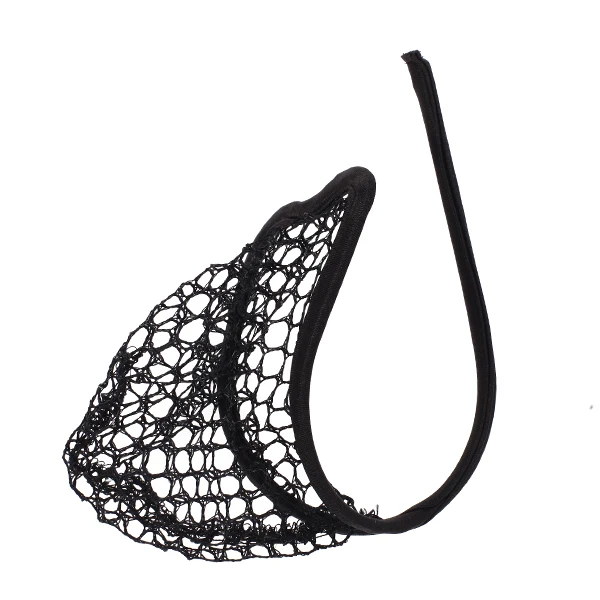  Men's Fishnet Air Permeability Heart-shaped C-string Black Sexy C-string Thong Invisible Underwear Panty for Men 