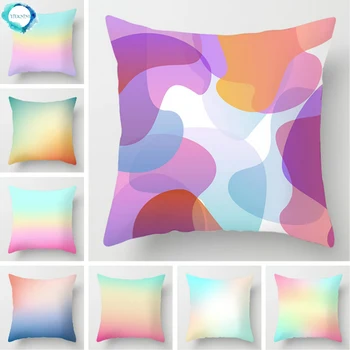 

Abstract Multicolor Polyester Throw Pillow Cover Gradient Ice Cream Color Decorative Cushion Cover Pillowcase 45X45CM