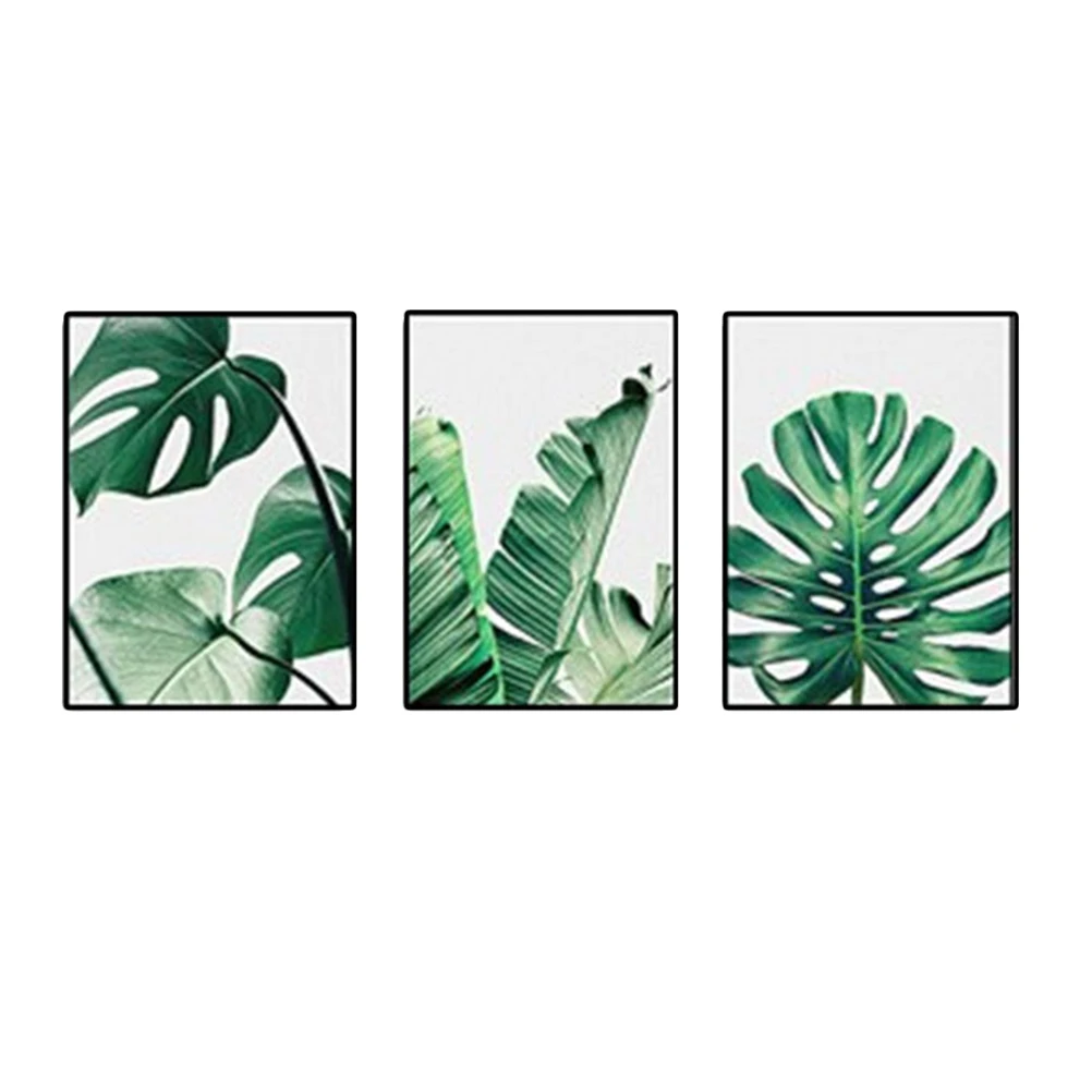 

3pcs Wall Pictures Combinative Decorative Simple Solid Wood Plants Wall Pictures Paintings For Home