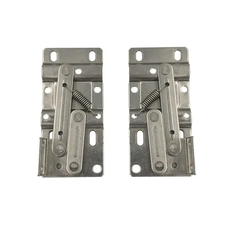 

2Pcs 45 Degree Spring Support Frame Dumper Cabinet Bottom Door Bracket Furniture Cabinet Door Connector Silver