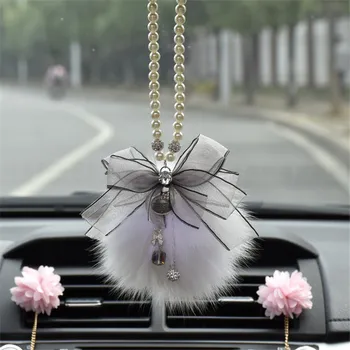 

Car Pendant High Quality Fur Ball Ornament Auto Rearview Mirror Interior Decoration Suspension Trim Accessories Gifts
