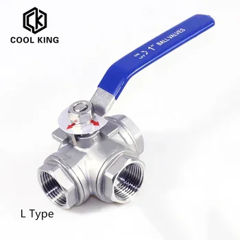 

CK 1/4" 3/8" 1/2" 3/4" 1" SS304 Stainless Steel Three-way Ball Valve L Type T Type DN8 DN10 DN15 DN20 DN25 BSP Female thread