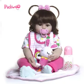 

Pickwoo 18 inch 48cm bebes reborn doll Baby girl Dolls soft Silicone Boneca Reborn Brinquedos Bonecas children's day gifts toys
