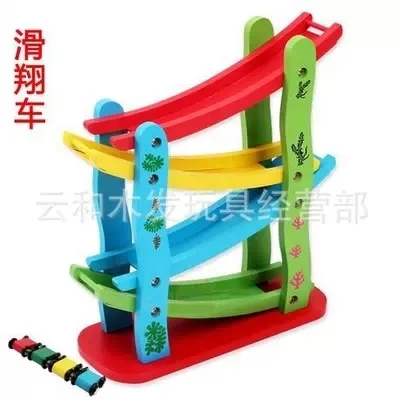 

Baby Wooden Camera Track hua xiang che Children Educational Force Toy Car Four Layer Ladder 1 to 4-Year-Old Visual Tracking Toy