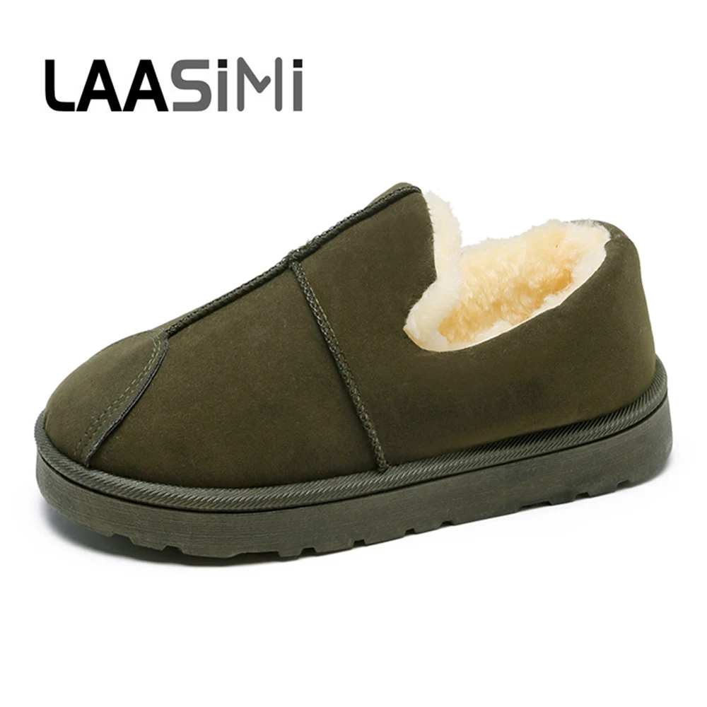 LAASIMI коллекция 2019 года зимняя женская обувь на плоской подошве модная домашняя
