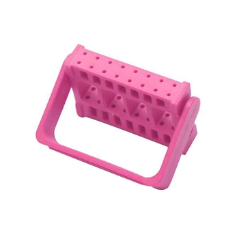 

Nail Tool Placement Box Nail Polishing Head Display Stand Grinding Head Jack Table 16 Hole Grinding Head Storage Box, Pink