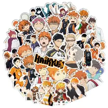 Haikyuu – pack de 52 pièces d'anime!! Autocollants imperméables en PVC pour ordinateur portable, valise, guitare, carnet de Skateboard, Graffiti, jouets pour enfants