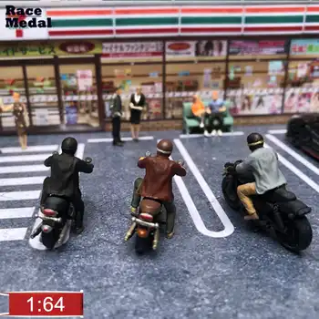 

1:64 Scale Mini Colorful Diorama Motorcycle Model Character Model Doll Scene For Race Medal Matchbox
