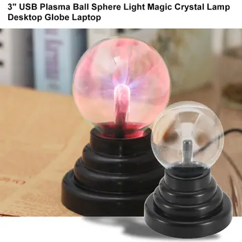 

plasma ball USB new items Sphere Light Magic Crystal Lamp Desktop Lightning Christmas Party Touch Sensitive Lights Electrostatic