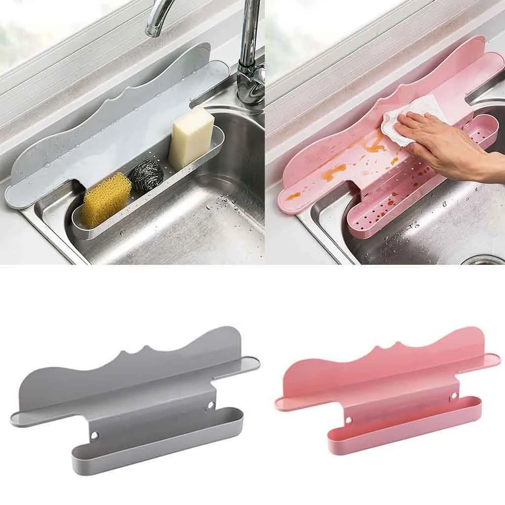Sink Storage Rack Sponge Holder Dish Drain Soap Kitchen Pool Flaps Splash Home Water Barrier | Дом и сад