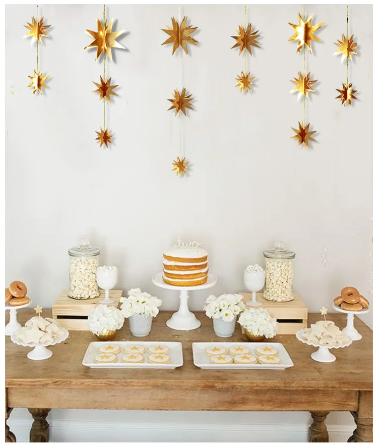

Christmas Ornaments Star Latte Art String Kindergarten Decorative Shop Showcase Decorative Anise Star Ceiling Hanging Decoration