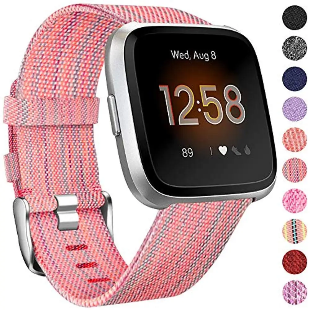 Для Fitbit Versa/Versa 2, Versa Lite Edition полосы маленькие большие, аксессуары из тканого полотна ремешок для наручных браслетов заменить мужчин t женщин мужчин - Цвет: orange
