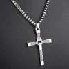 Collier pour hommes, chaîne, pendentif, films rapide et furieux, acteur, Dominic Toretto, strass croisé, en cristal ► Photo 2/6