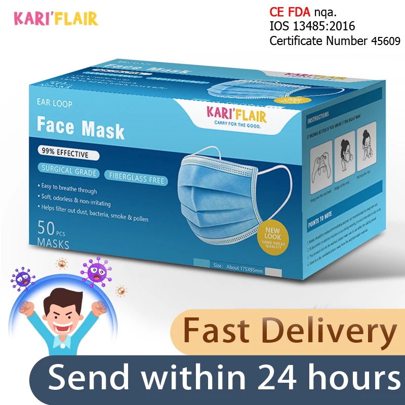 

Anti-dust Earloops face Mask flu FFP2 Disposable 3-Layers Non-woven Personal Protective Mask Fast Shipping 24 hours DHL UPS