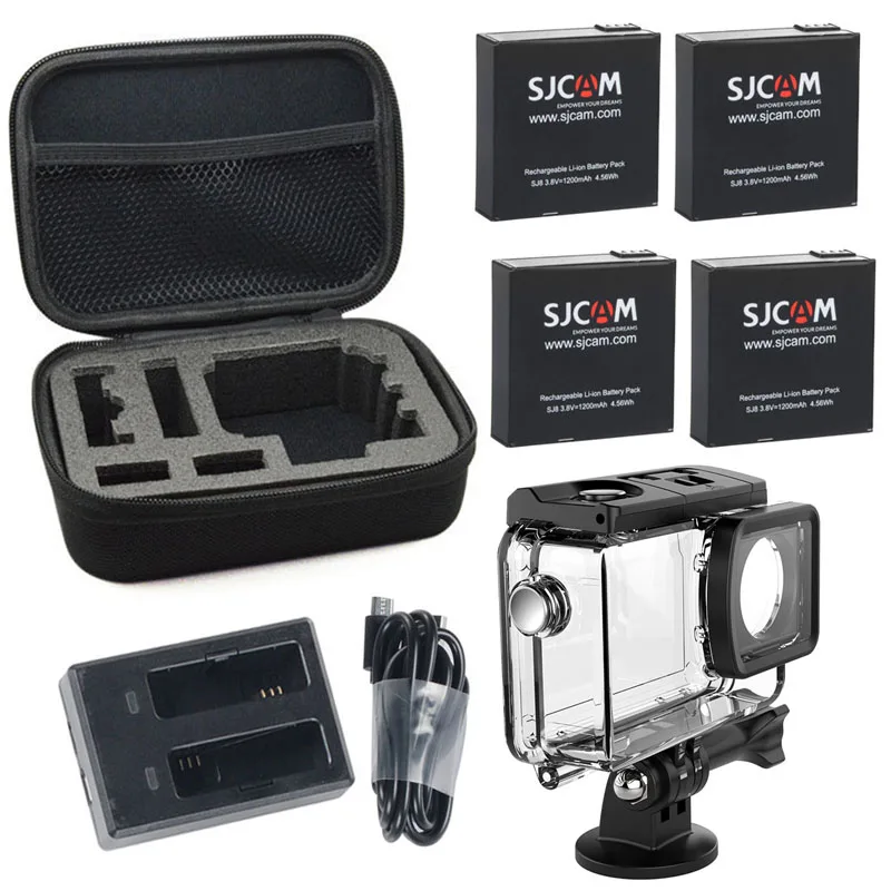 SJ8 PRO battery 4+bag+charger+waterproof case