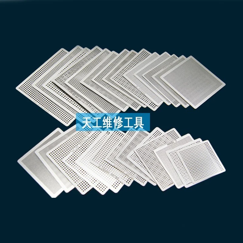 27Pcs//set BGA Reballing Universal Stencils with Template Jig for SMT SMD Chip