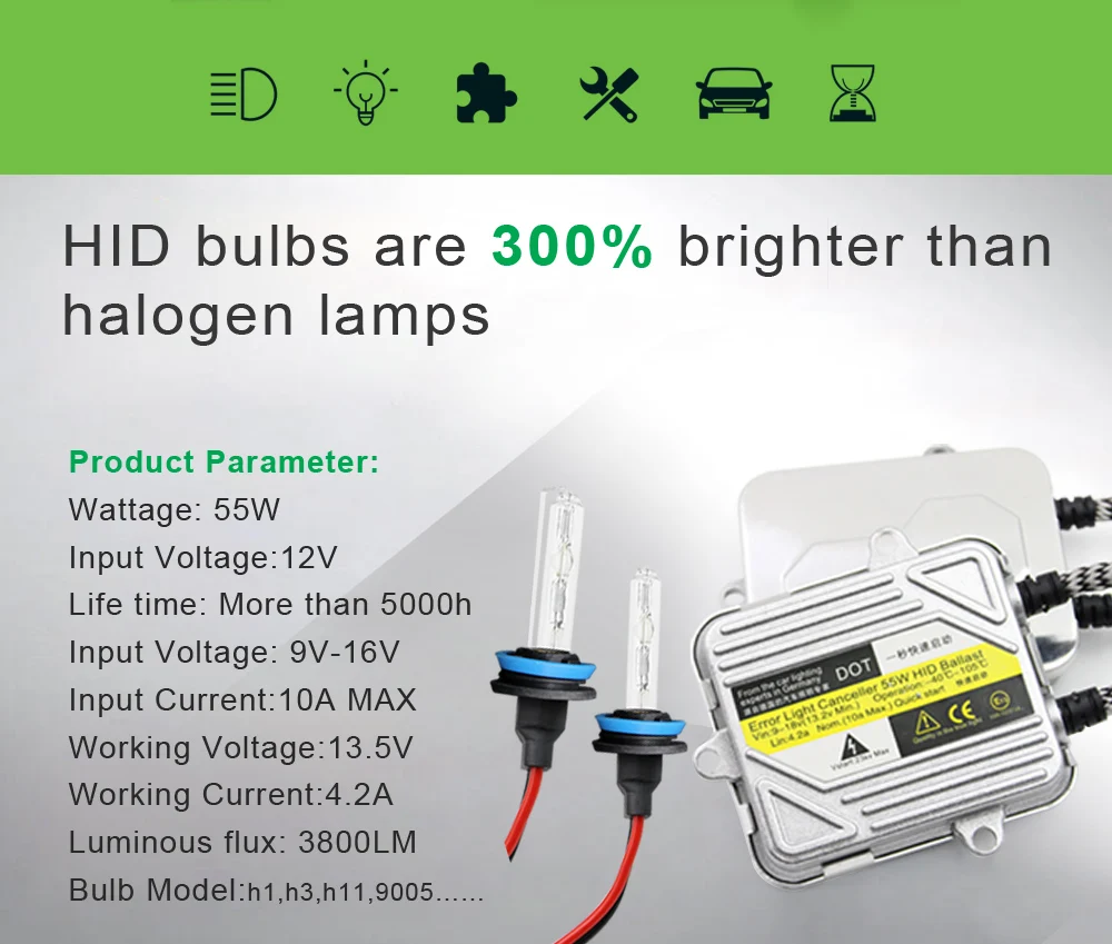 55W Быстрый яркий HID Xenon комплект H7 H8 H9 H11 фар автомобиля H4 H1 D2H 9005 9006 HB3 HB4 тонкий балласт 3000K 4300K 6000K 8000K 10000K