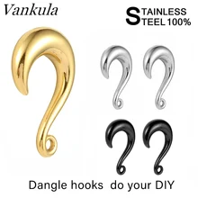 Vankula 2шт 316L нержавеющая сталь спиралевидый ушной наконечник измерительные приборы PVD покрытие ушной Туннель Вилки растяжения подвески для ушей вес 4 мм 6 мм 8 мм