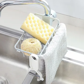 

1x Kitchen Sink Faucet Sponge Soap Cloth Drain Rack Holder Storage Organizer NEW
