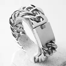 Высокое качество 23 мм широкая нержавеющая сталь Снаряженная кубинская цепь звено Толстые браслеты ювелирные изделия раппер для мужчин и женщин аксессуары браслет