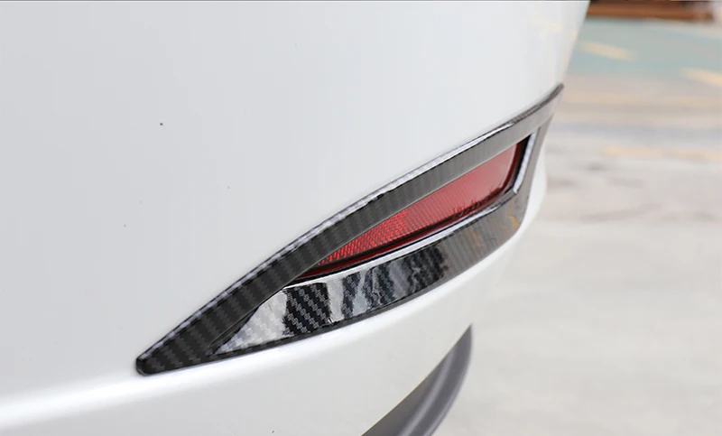 Подходит для Tesla модель 3 автомобильный Стайлинг ABS карбоновая Автомобильная задняя противотуманная фара Стикеры для обклейки автомобиля 2 шт авто аксессуары