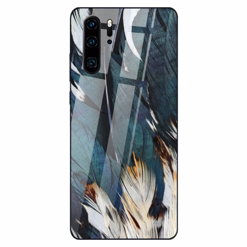 10 Чехол из закаленного стекла для huawei P30 P20 Lite mate 20 Lite перо черный чехол s для huawei Honor 9 10 Lite 8X MAX P Smart Z Nova 3 - Цвет: 10