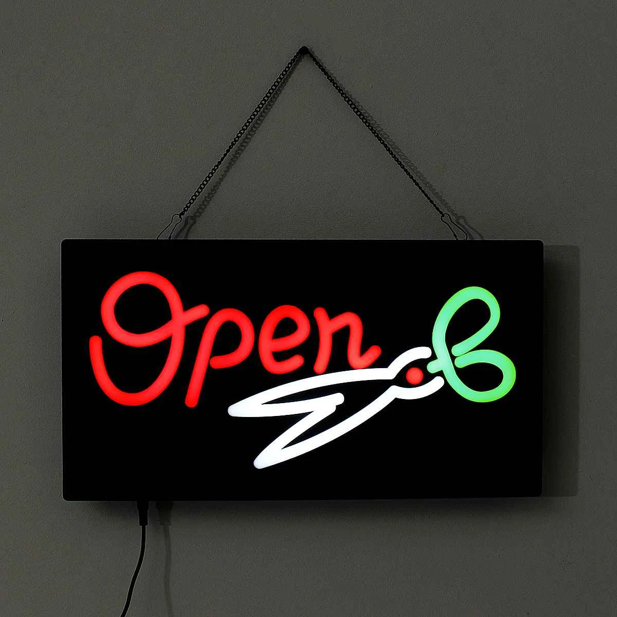 

43.5x24x4cm Open LED Advertising Light Barber Shop Resin Hanging Sign Board Pub Club Party Wall Display Light Box Bar Decoration
