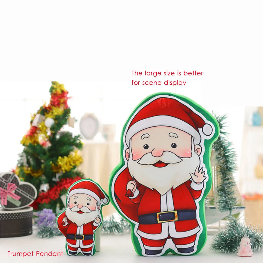 Navidad светодиодный Музыка Рождественская елка Подвески, подвесные украшения Маленькая подушка Снеговик Санта Клаус Олень Новогоднее украшение подарок