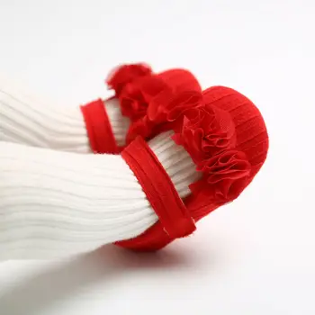 

Newborn Baby Girl Princess Floral Shoes Soft Cloth Flower Crib Shoes Bow Anti-Slip Prewalker Infant Girl Kid Party Shoe Cute