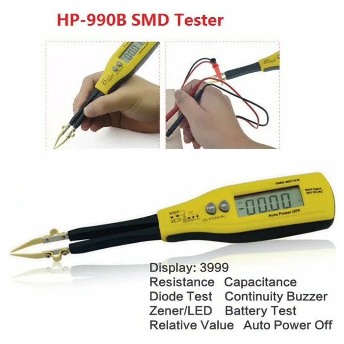 HP-990B SMD тестер емкостей сопротивления мультиметр относительное значение Батарея зажим тестера мультиметр WWO66