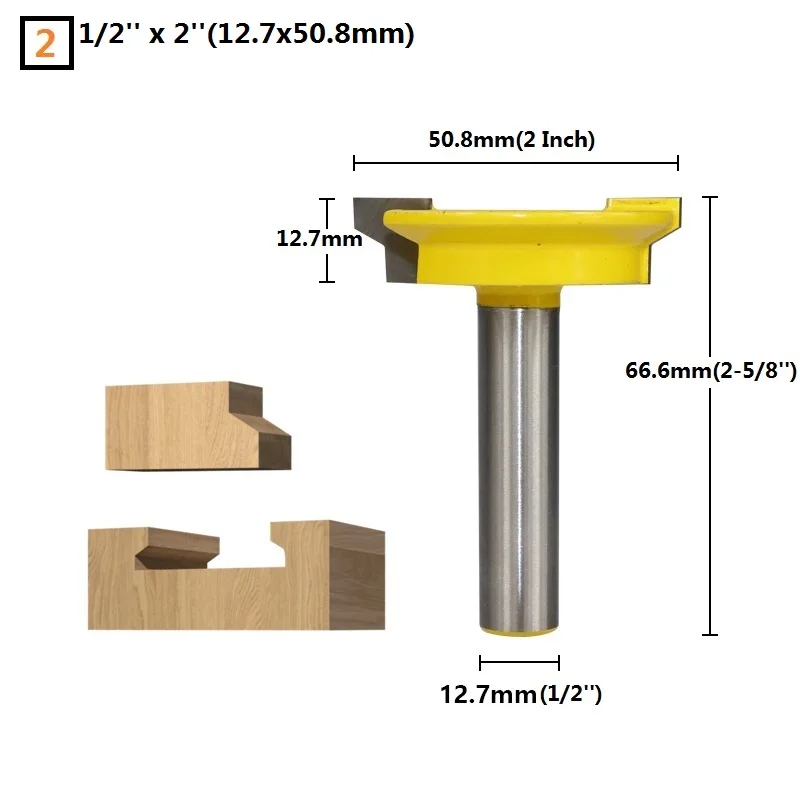 1/2 ''(12,7 мм) Хвостовик ящик маршрутизатор Набор бит 45 градусов нарезной станок древесины фрезерная Футболка с принтом LOCKSMITH Miter маршрутизатор бит совместного маршрутизатора - Длина режущей кромки: No.2 12.7x50.8mm Bit
