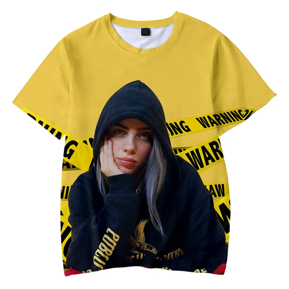 Детская футболка Billie Eilish/футболки с 3D принтом для маленьких мальчиков и девочек летние футболки с короткими рукавами футболки унисекс, Детский костюм - Цвет: kids shirt 8