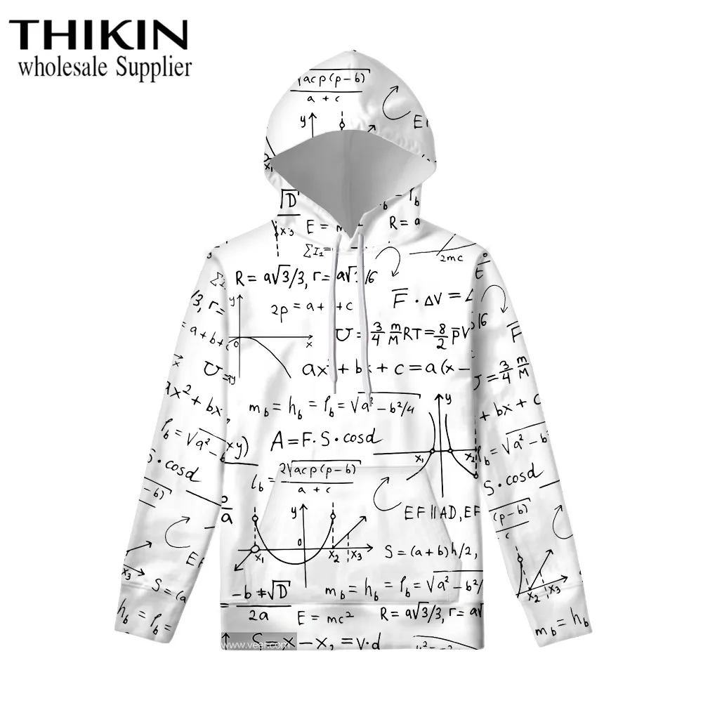 as picture THIKIN Math Formula, модная женская одежда, топы с капюшоном, большие размеры, мужские пуловеры, куртка, женские толстовки, зимняя уличная одежда - Цвет: as picture