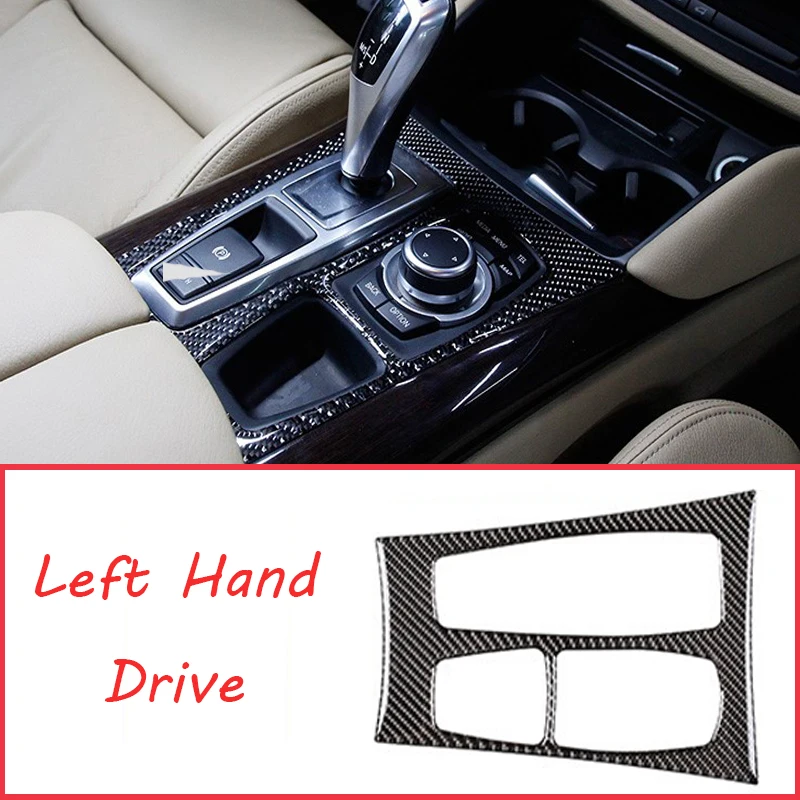 

Soft Carbon Fiber Interior Center Console Gear Shift Frame Trim Stickers For BMW X5 X6 E70 E71 2010-2013 RHD LHD