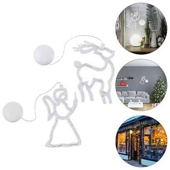 

2pcs Christmas Sucker Lights LED Lights Decorative Lamps (without Battery White)