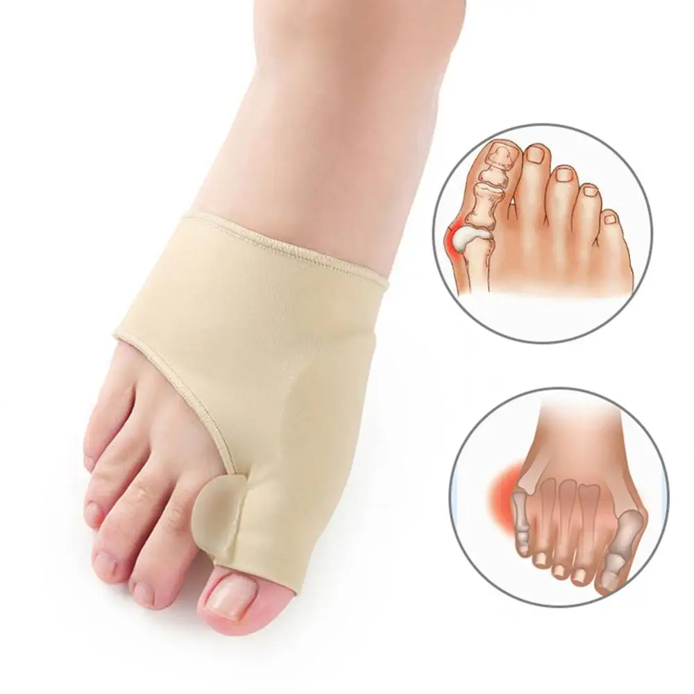 1Pair Toe Separator Hallux Valgus Bunion Corrector Orthotics Feet Bone Thumb Adjuster Correction Pedicure Sock Straightener