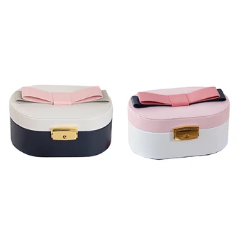 

Bow Jewelry Box European Princess Style Double Jewelry Storage Box with Lock