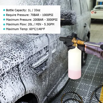 

Hot Adjustable Car Wash Watering Can 1L with HDPE and Brass Soap Foam Pressure Washer Spray Cone Bottle Mouth without Spear Tool