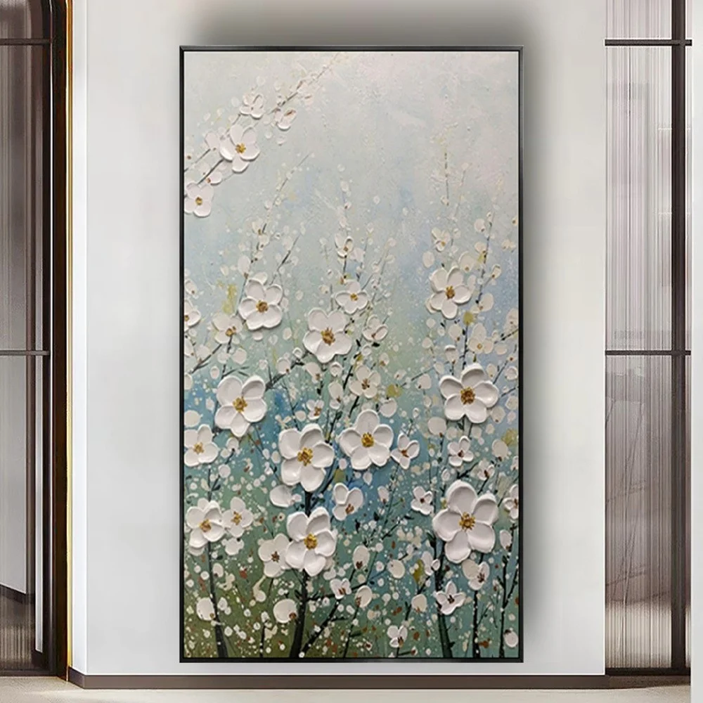 

100% Hand Painted Flower oil painting Wall Decor Canvas Art 3d Textured Knife Beautiful Flower Painting for home Acrylic Artwork