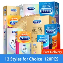 Durex Preservativo 100Pcs Box Ultra Sottile In Lattice Naturale Liscio Lubrificato Contraccezione 12 Tipi di Preservativi per Gli Uomini il Sesso Giocattoli Per Adulti prodotto