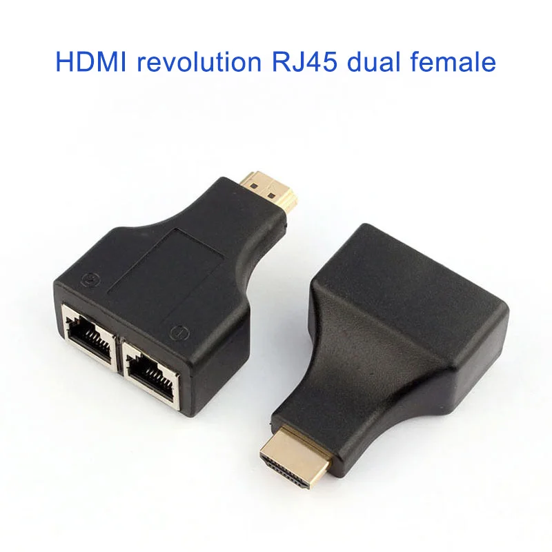 1 пара HDMI к двухпортовому RJ45 сетевому адаптеру Мужской женскому кабелю