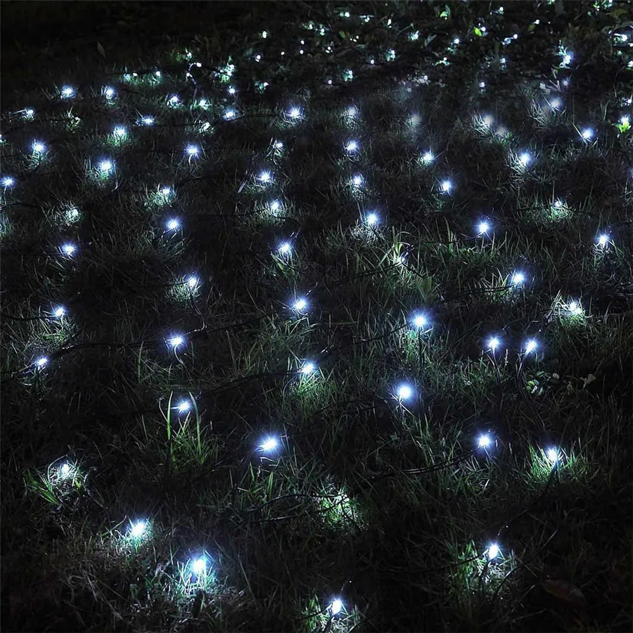 thumbnail image 1 of Guirnalda de luces LED de malla de 200 LED con energía solar para exteriores, jardín, Navidad, patio, boda, 1 of 5