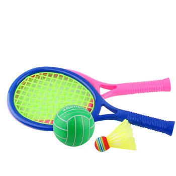 

Racket Toy Set Beach Game Photo Prop Safe Early Education 3 In 1 Parent Child Racquet Badminton Volleyball Tennis Sports Playing